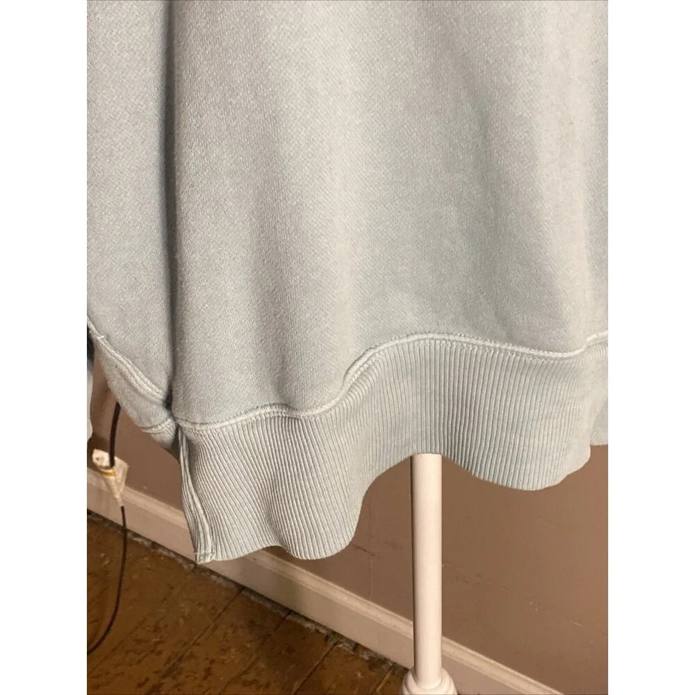 Aerie Sz S Oversized Pale Blue Sweatshirt Turtleneck Boxy Long Pockets Cozy